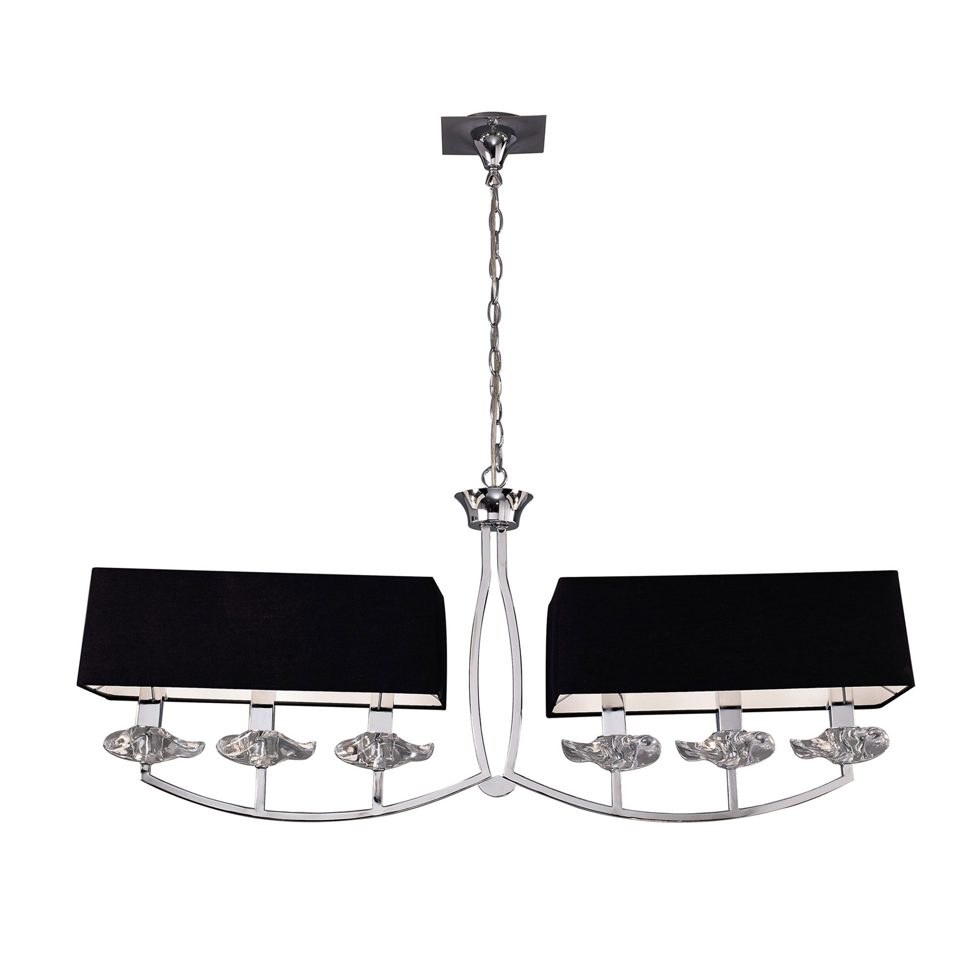 Akira Polished Chrome-Black Ceiling Lights Mantra Linear Fittings